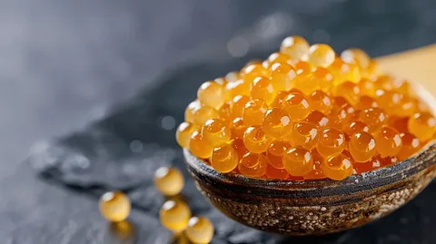 تصویر 4 از خاویار زرد اصیل کمیاب دریایی مجلسی ممتاز